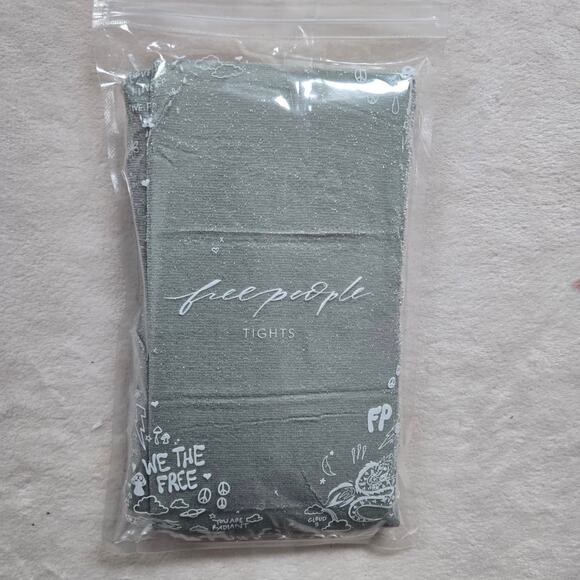 Free People All That Shimmers Tights in Sage One Size NWT - Picture 3 of 3